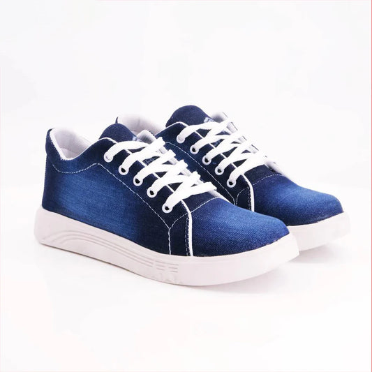 Walk Lion Men Blue Jeans Sneakers